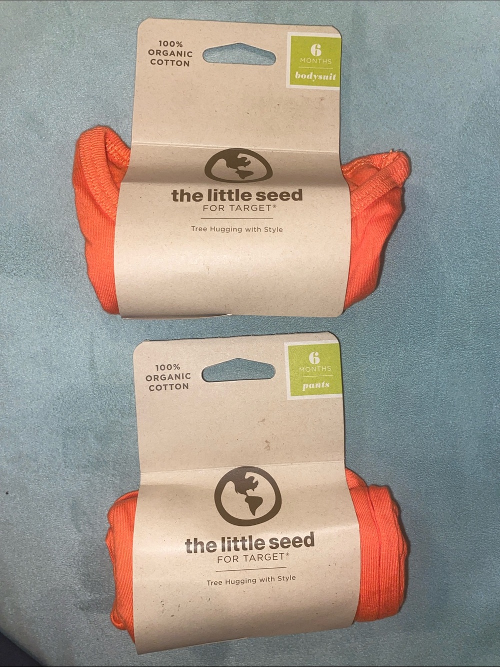 The Little Seed Orange Baby Bodysuit and Leggings - 6 Months
